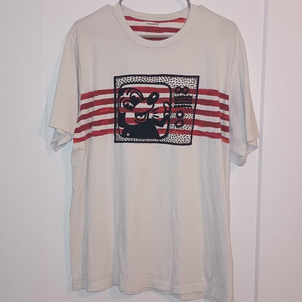 Coach x Disney x Keith Haring - Mickey Mouse TV T-Shirt - Red & White - Size XL